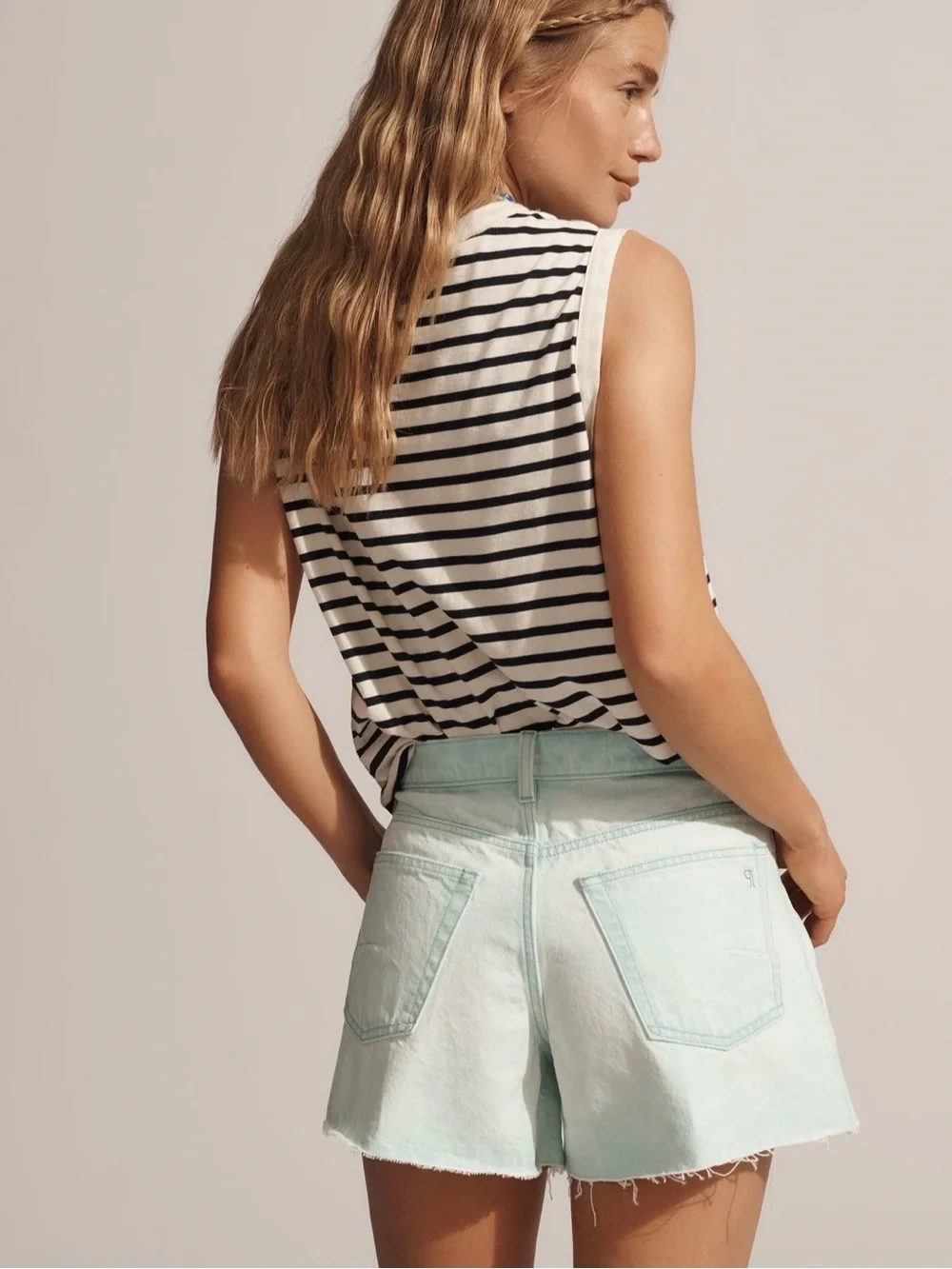Anthropologie The Devon Denim Shorts by Pilcro: Spray Color Edition in Mint - Picture 3 of 8